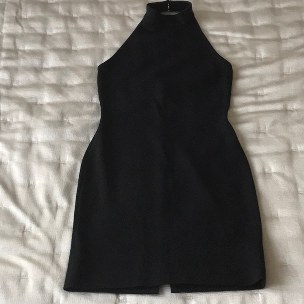 Fabulous St. John Collection Black Knit Halter Dress! size 2, Like New.